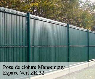 Pose de cloture  mansempuy-32120 Espace Vert ZK 32