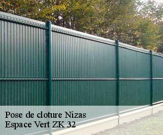 Pose de cloture  nizas-32130 Espace Vert ZK 32