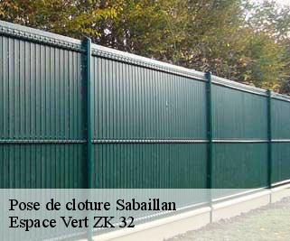 Pose de cloture  sabaillan-32420 Espace Vert ZK 32